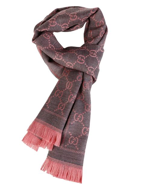 Graphite GG Jacquard Pattern Knitted Scarf 